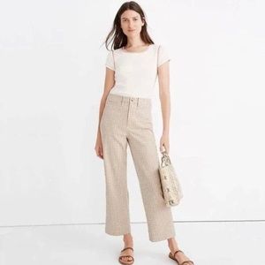 Madewell Slim Emmett Wide Leg Crop in Gingham